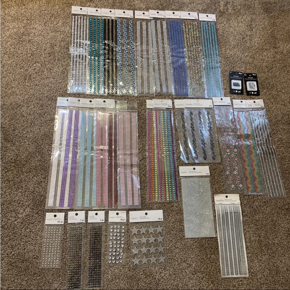 Lot Of 31 Recollections Bling Stickers Autocollant Strass Mirror 300+ Pieces